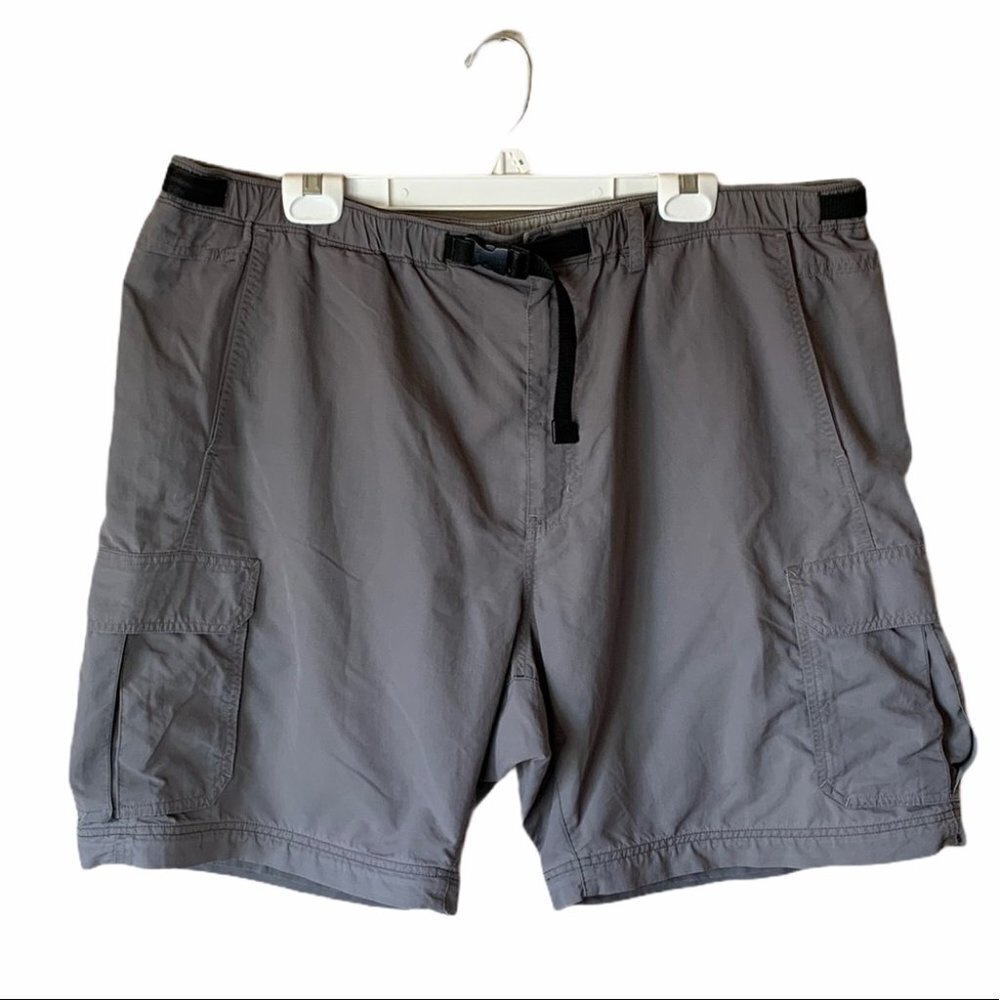 REI Men’s UPF 50 Cargo Nylon Hiking Fishing Active Shorts Asphalt Tan Sz XXL